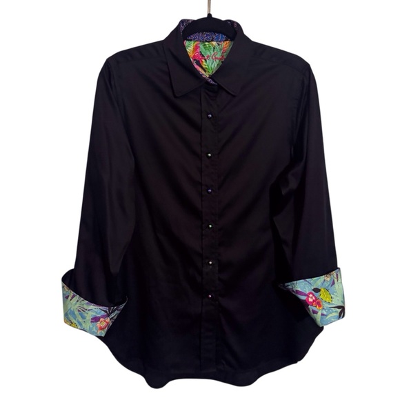 Robert Graham Large Parrot Priscilla Button Up Shirt Top Paisley Cuff Womens - Picture 2 of 10
